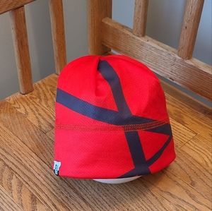 Red and black beanie